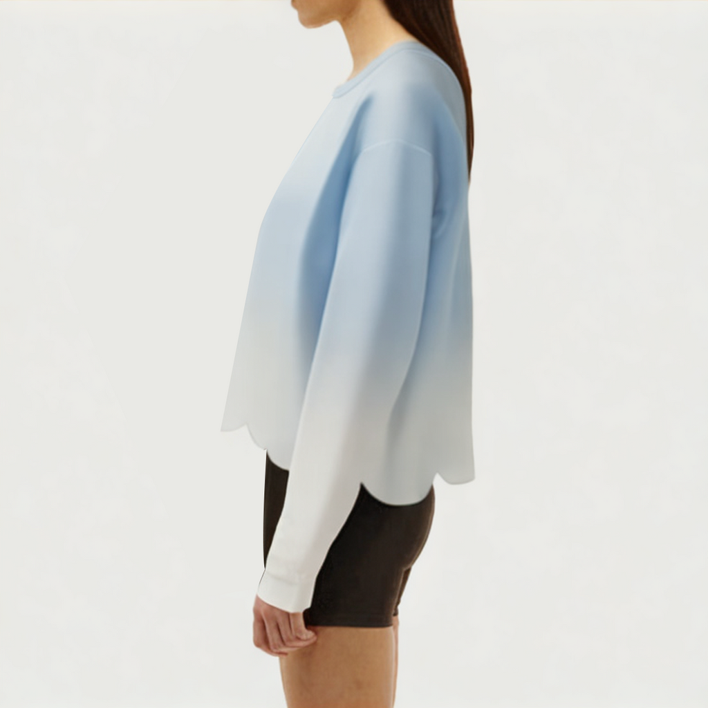 Gradient color women's loose long-sleeved T-shirt