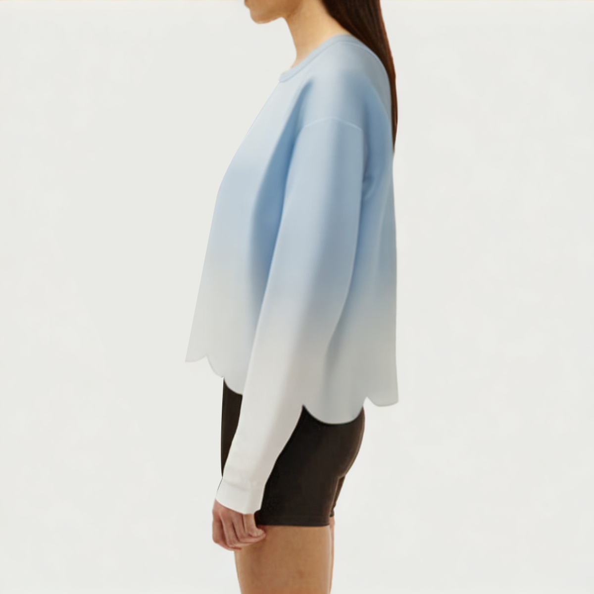 Gradient color women's loose long-sleeved T-shirt