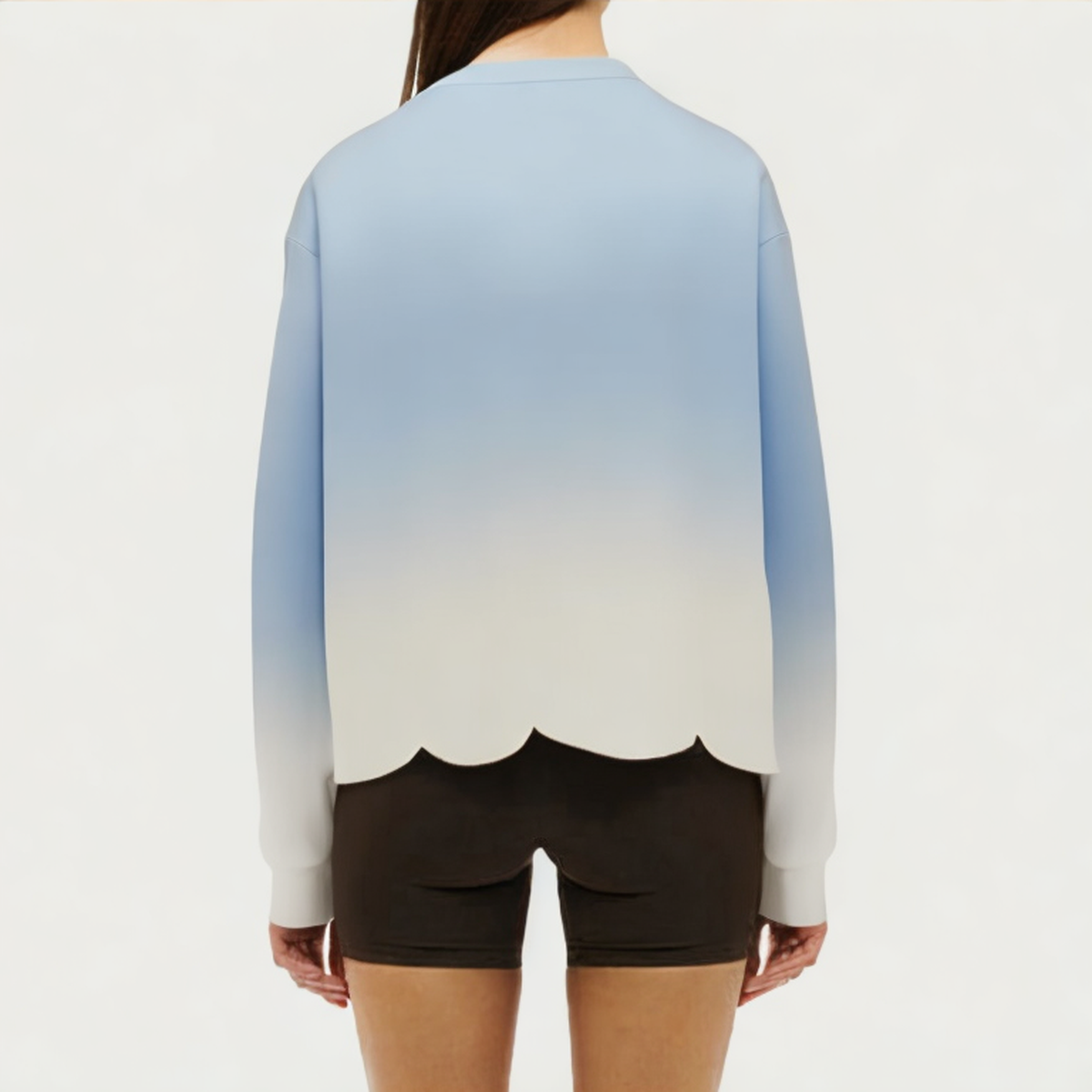 Gradient color women's loose long-sleeved T-shirt