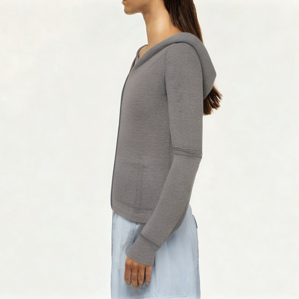 Gray full zip women's sweatshirt jacket