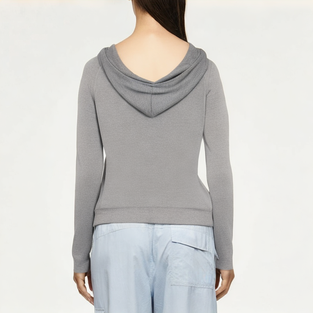 Gray full zip women's sweatshirt jacket