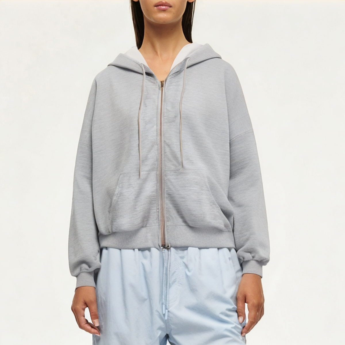 Lightweight stretchy women's sweatshirt jacket