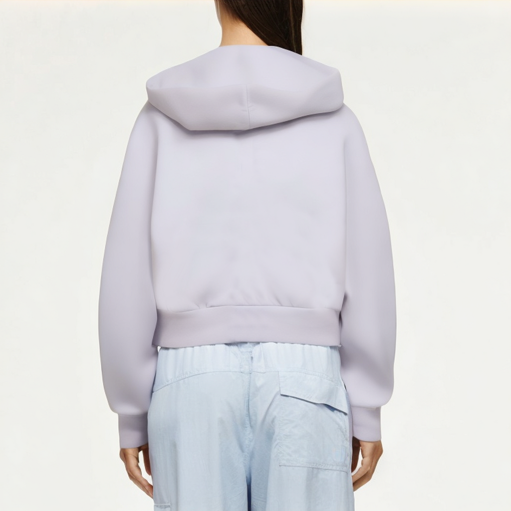Purple women's hooded sweatshirt jacket