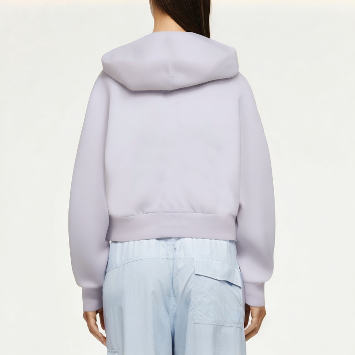 Purple women's hooded sweatshirt jacket