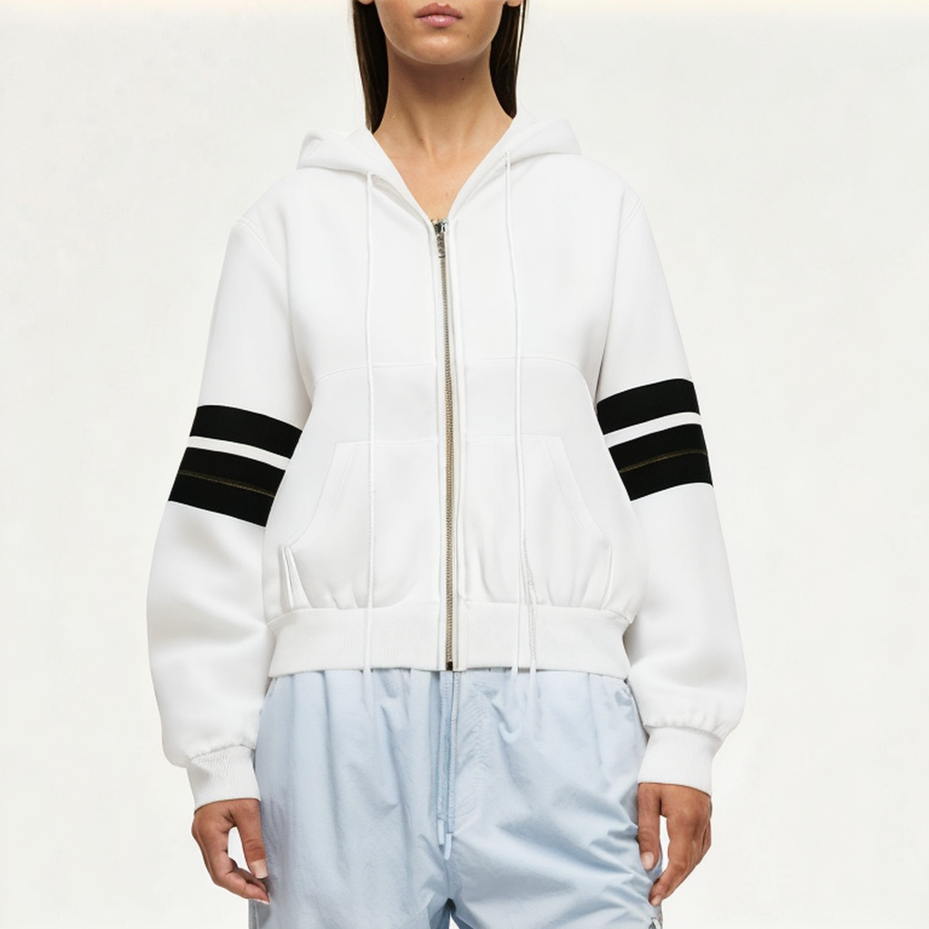 Breathable hooded women's sweatshirt jacket