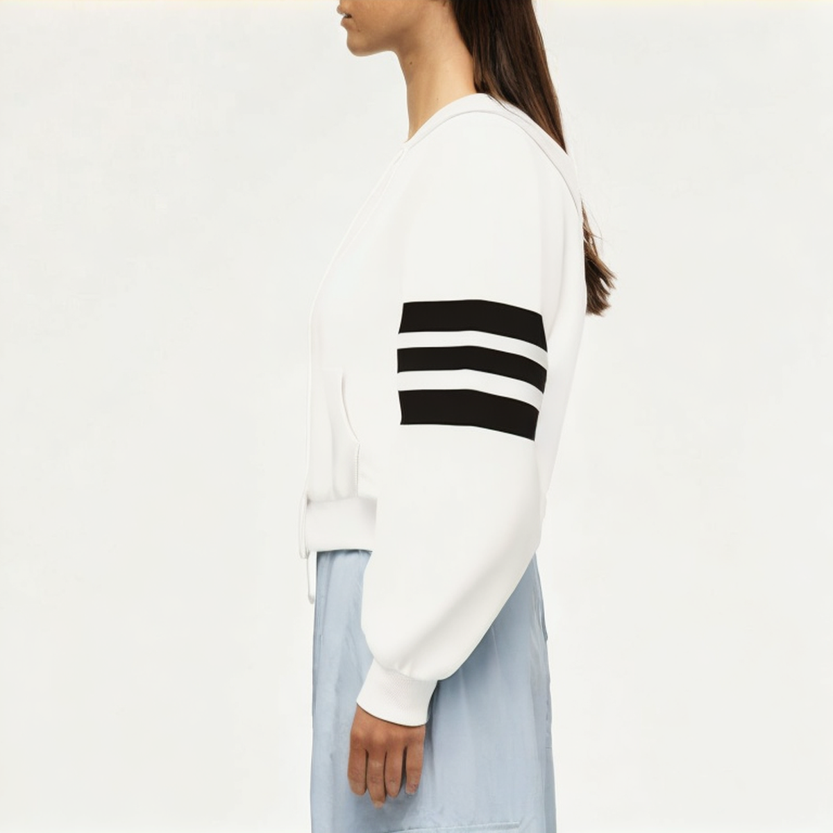 Breathable hooded women's sweatshirt jacket