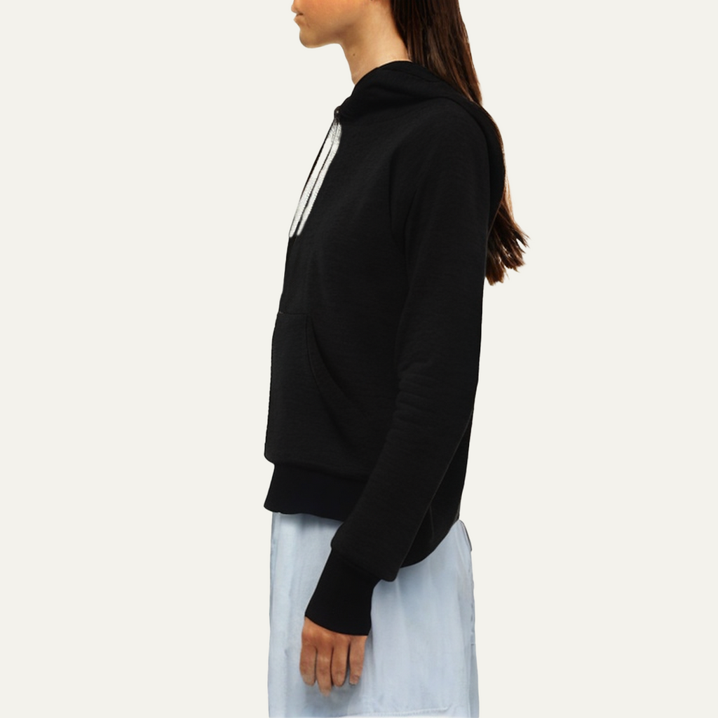 Black lightweight women's sweatshirt jacket