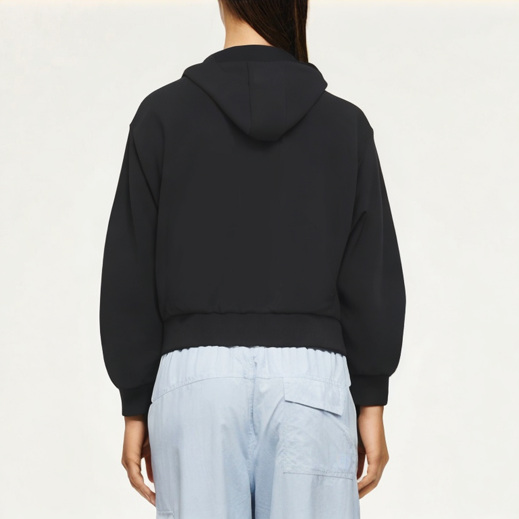 Black lightweight women's sweatshirt jacket