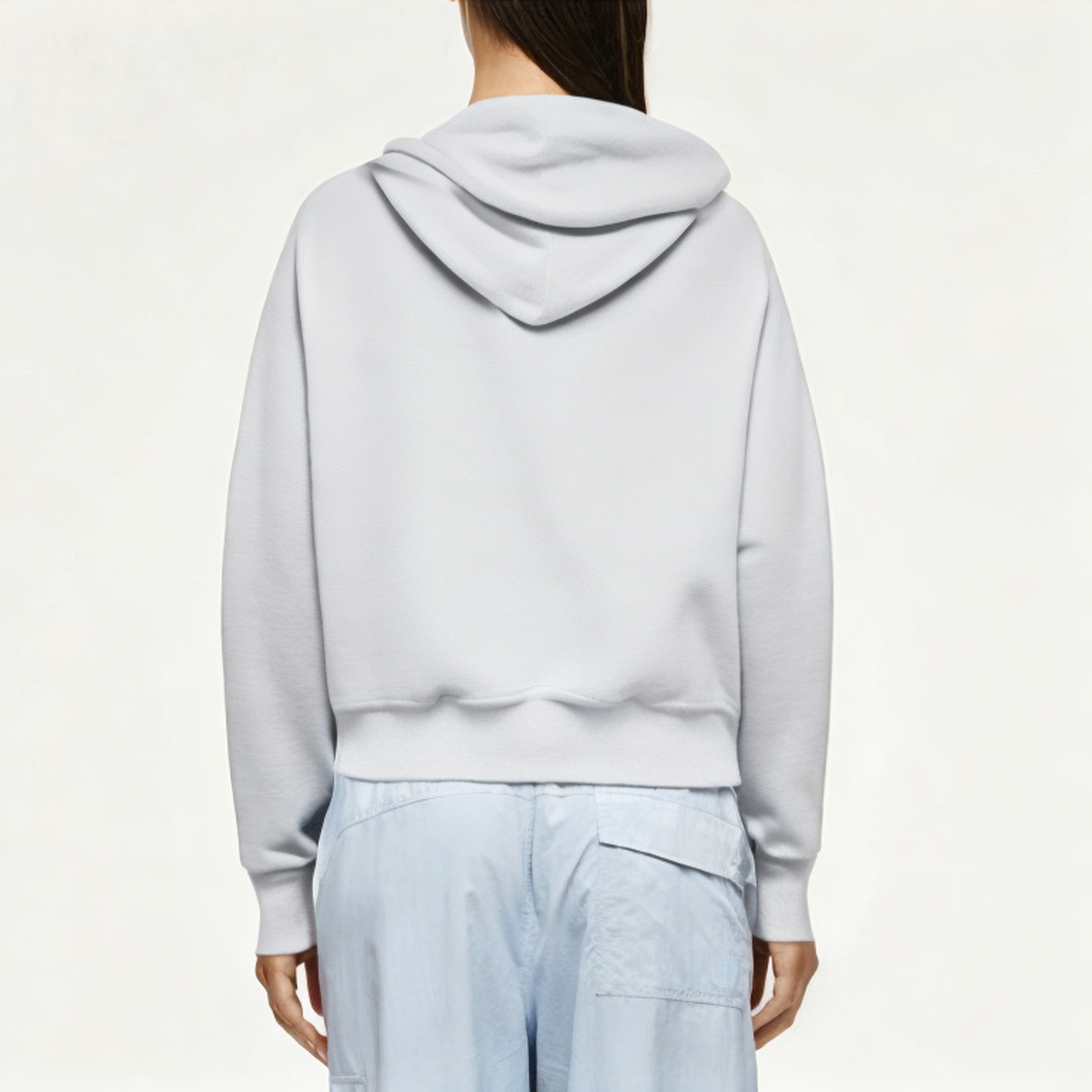 Gray lightweight women's sweatshirt jacket