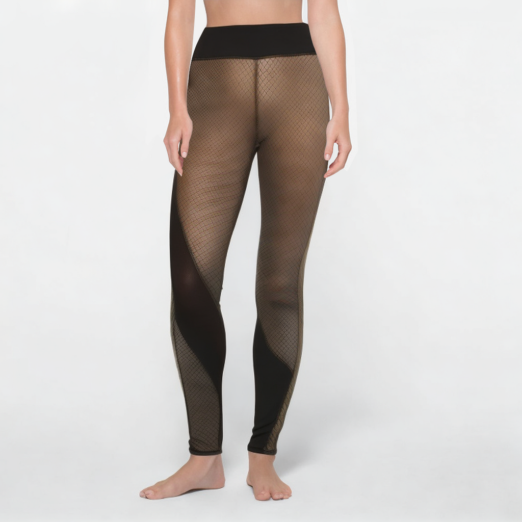 Elastic high waisted women's athletic leggings
