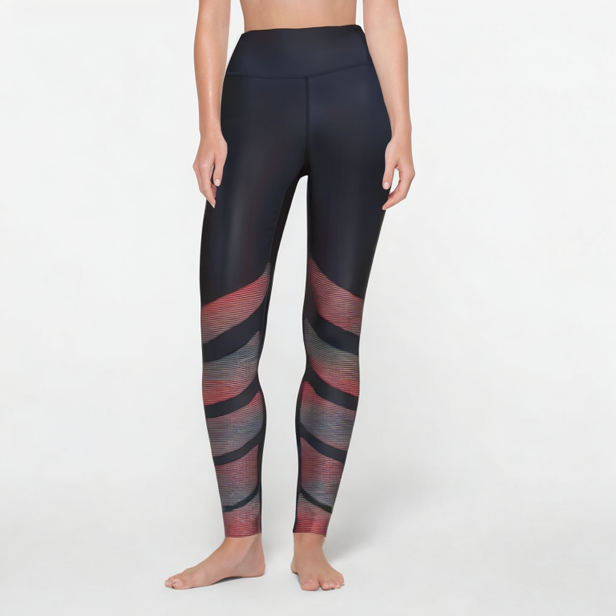 Printed elastic women's sports leggings