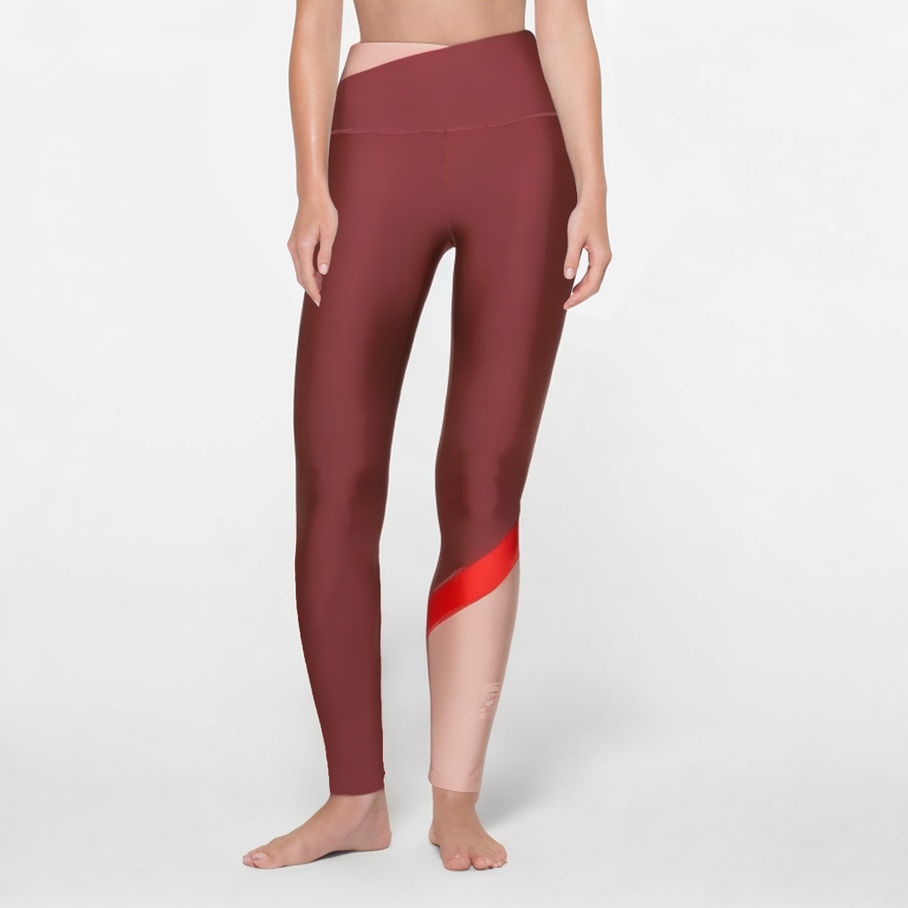 Colorblock breathable women's sports leggings