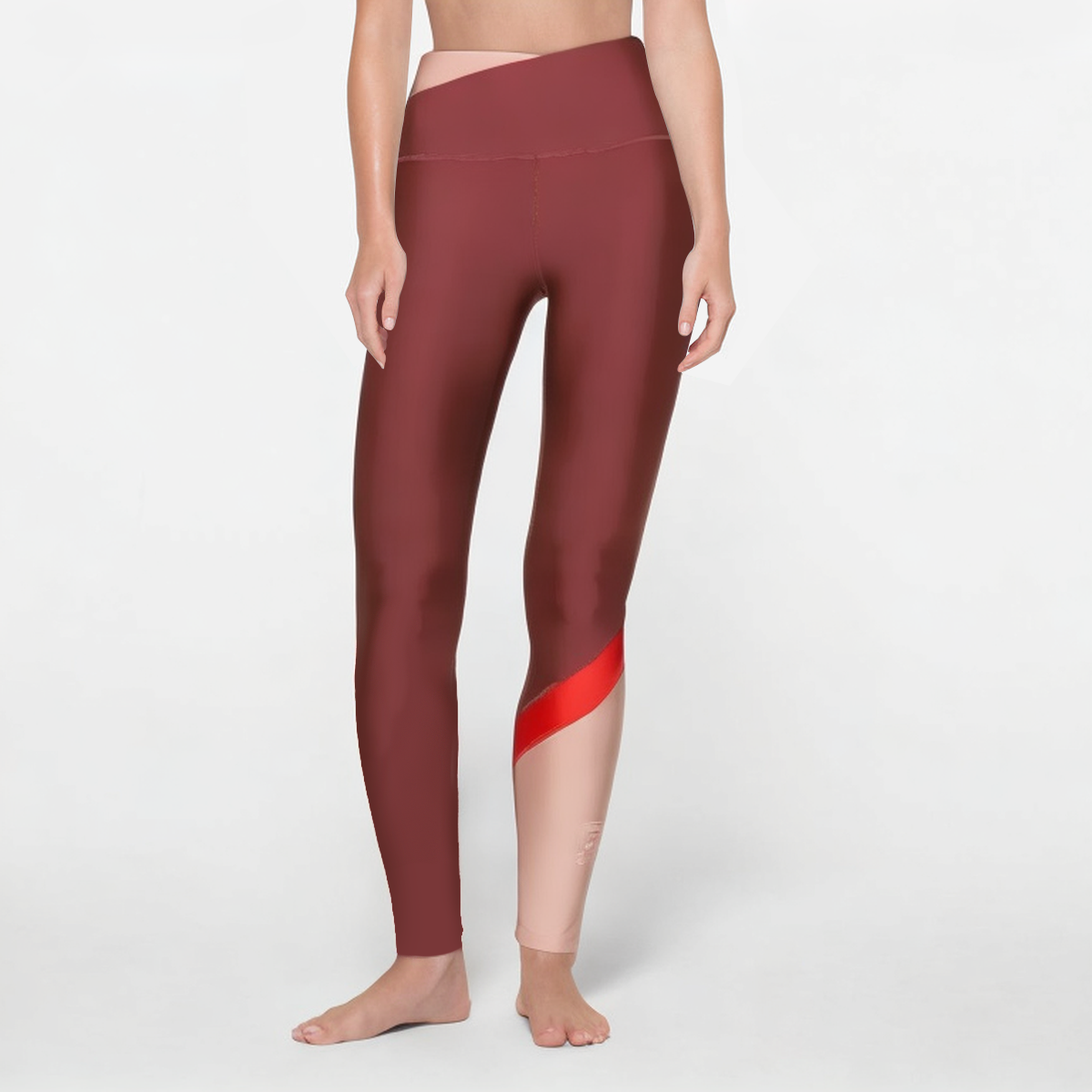 Colorblock breathable women's sports leggings