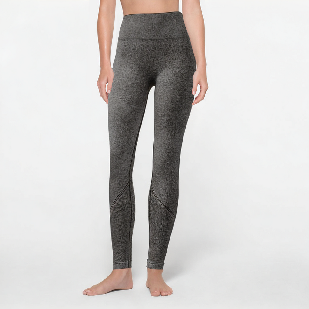 Gray breathable high waist women's sports tights