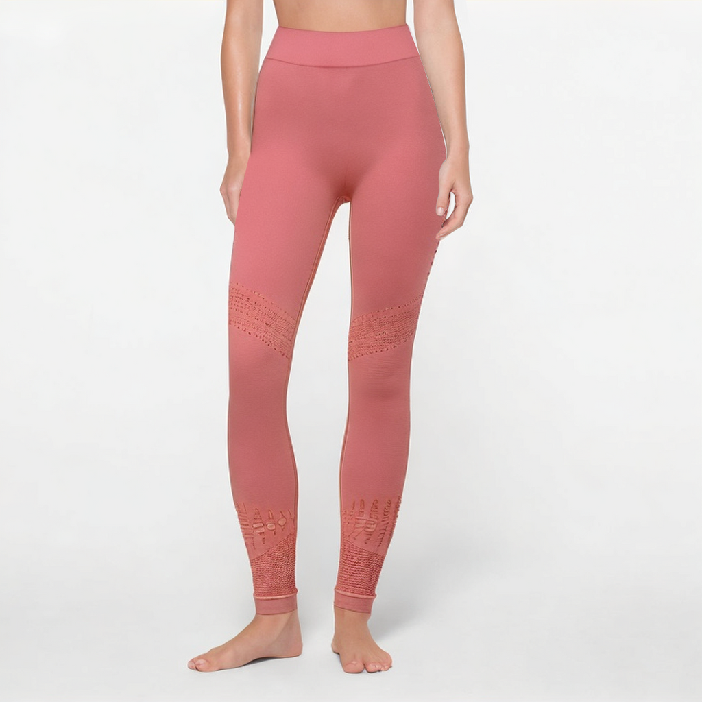 Pink quick-drying women's sports leggings