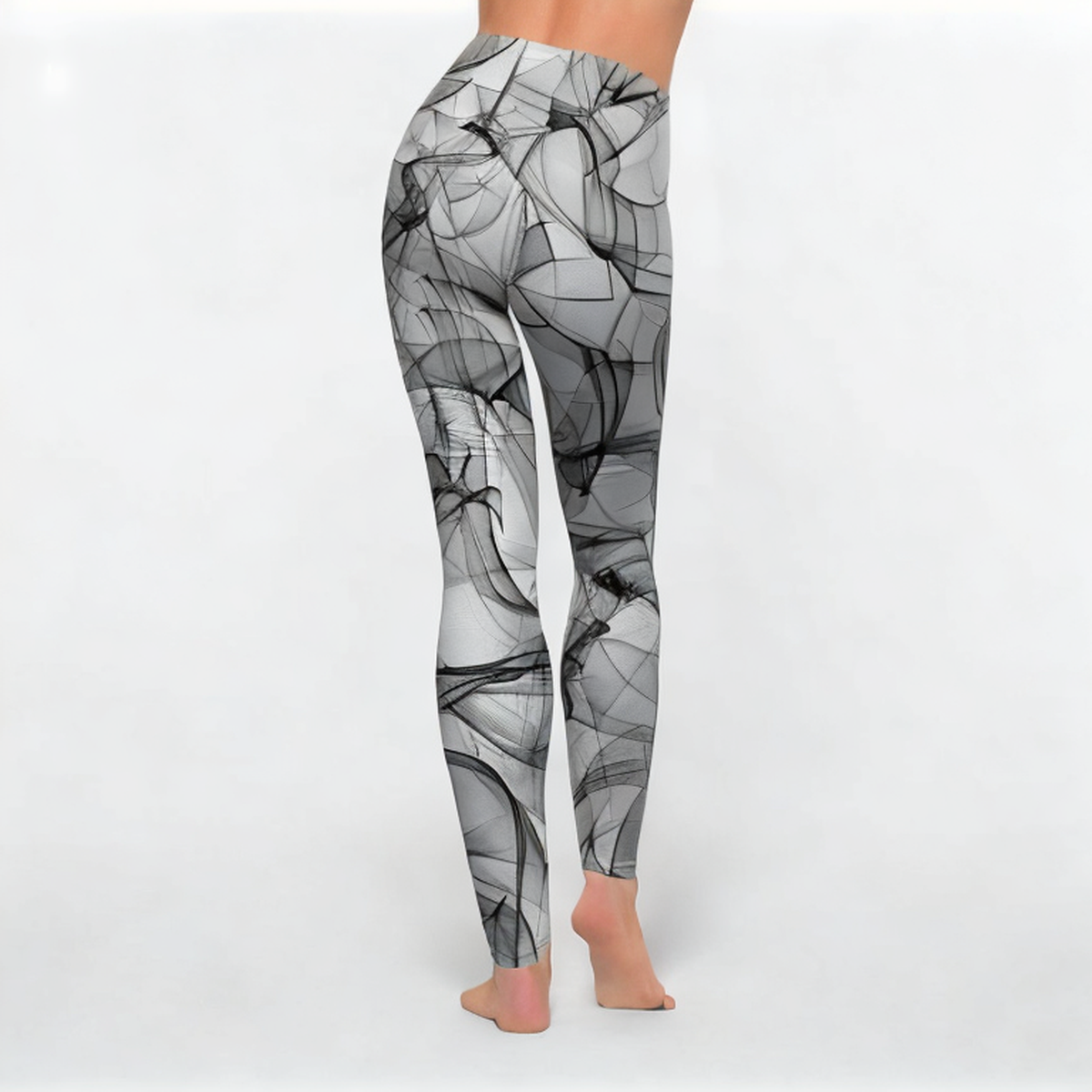 High waist printed women's sports leggings