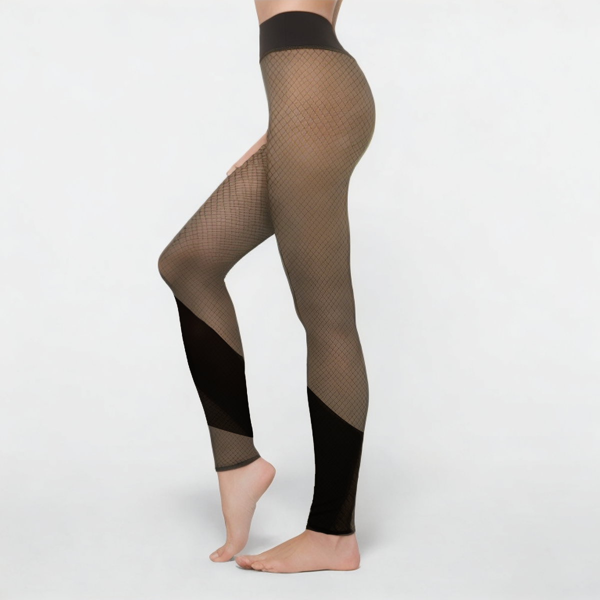 Elastic high waisted women's athletic leggings
