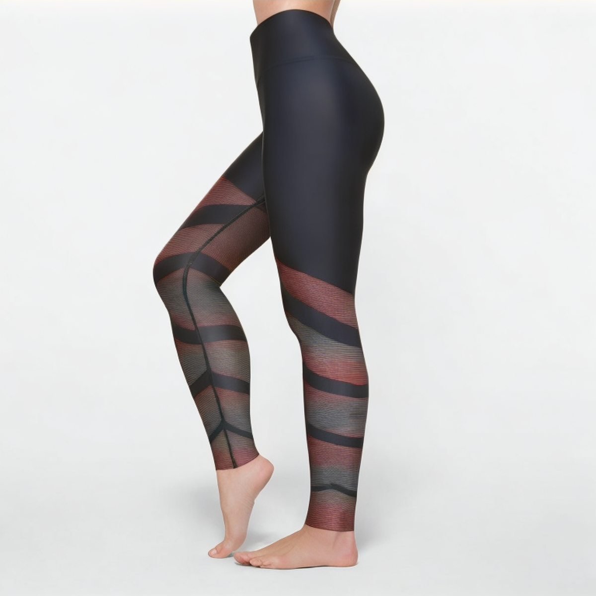 Printed elastic women's sports leggings