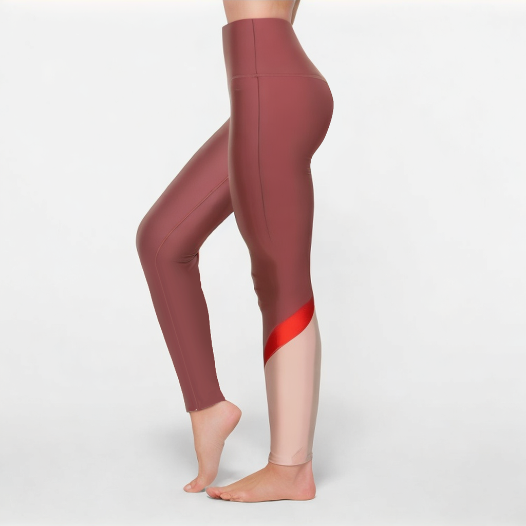 Colorblock breathable women's sports leggings