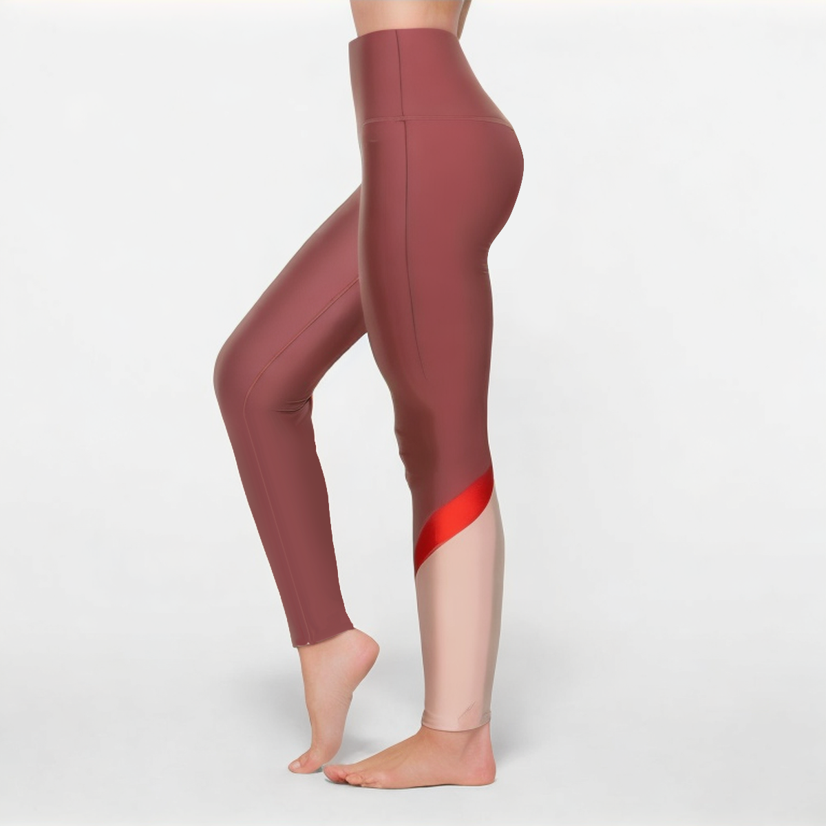 Colorblock breathable women's sports leggings