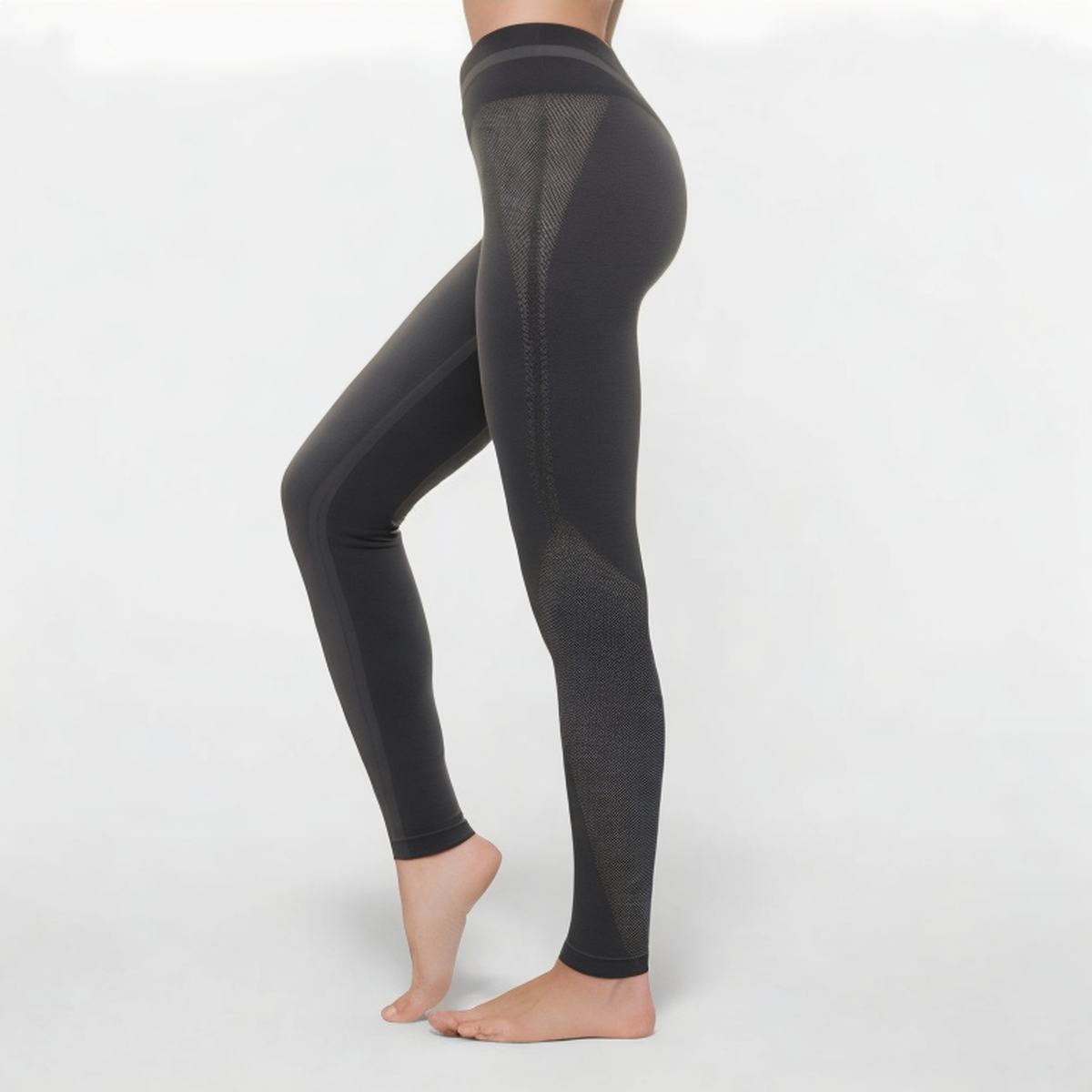 Black high waist women's sports leggings