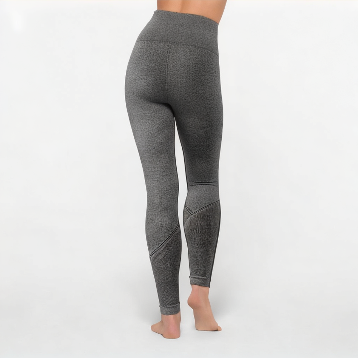 Gray breathable high waist women's sports tights