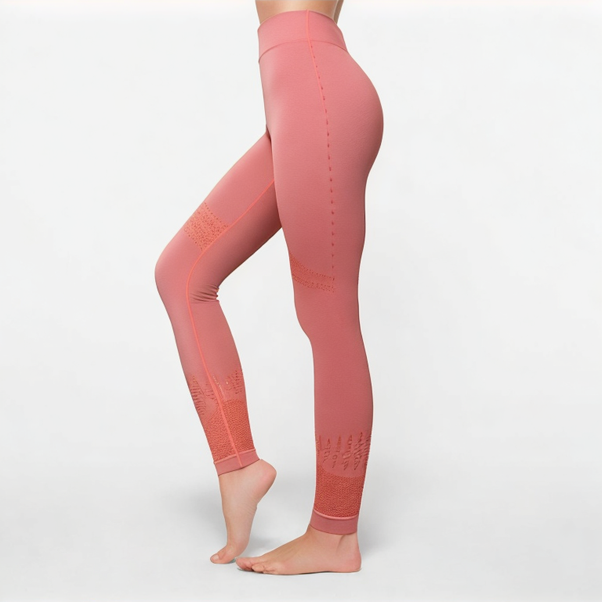 Pink quick-drying women's sports leggings