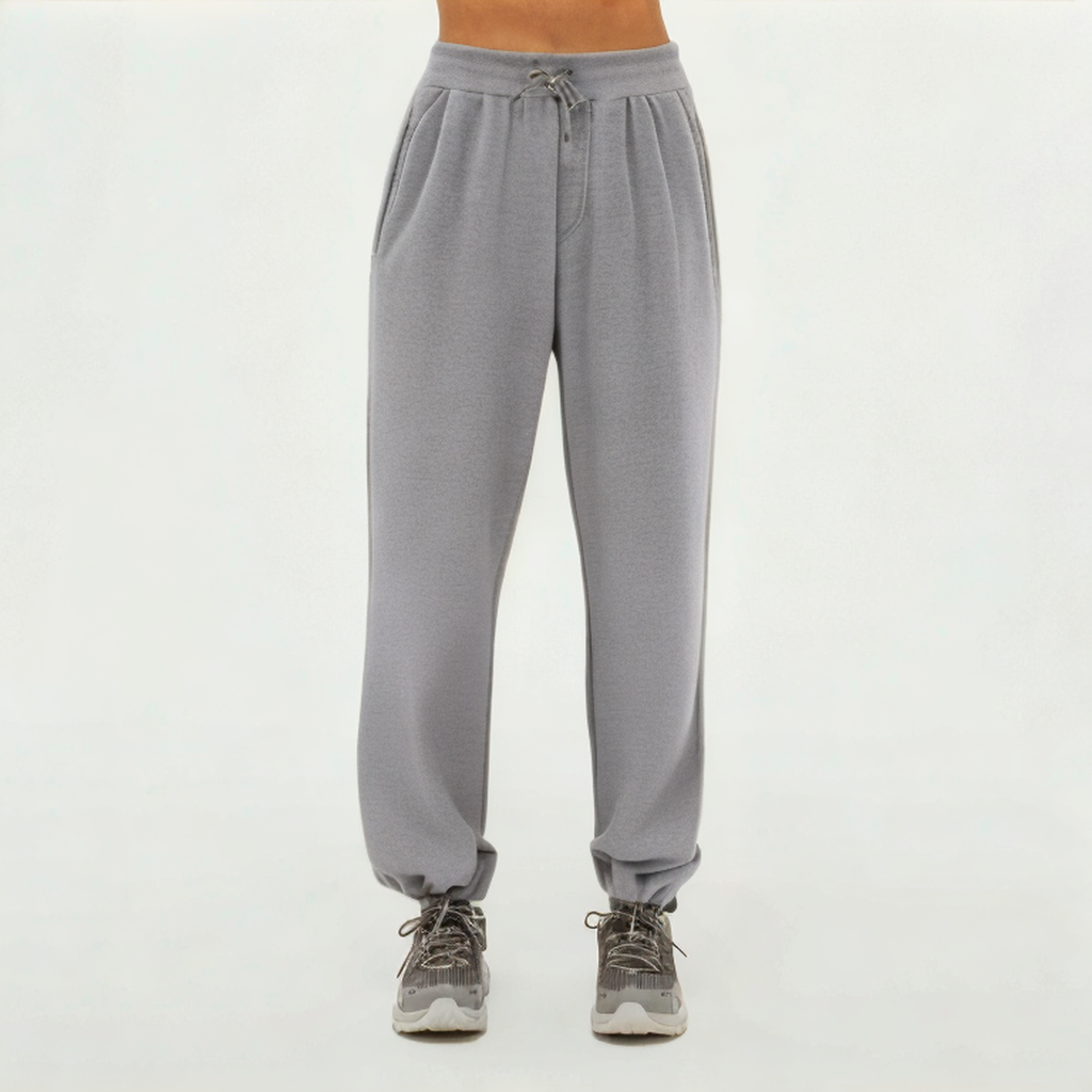 Gray thickened women's sports trousers