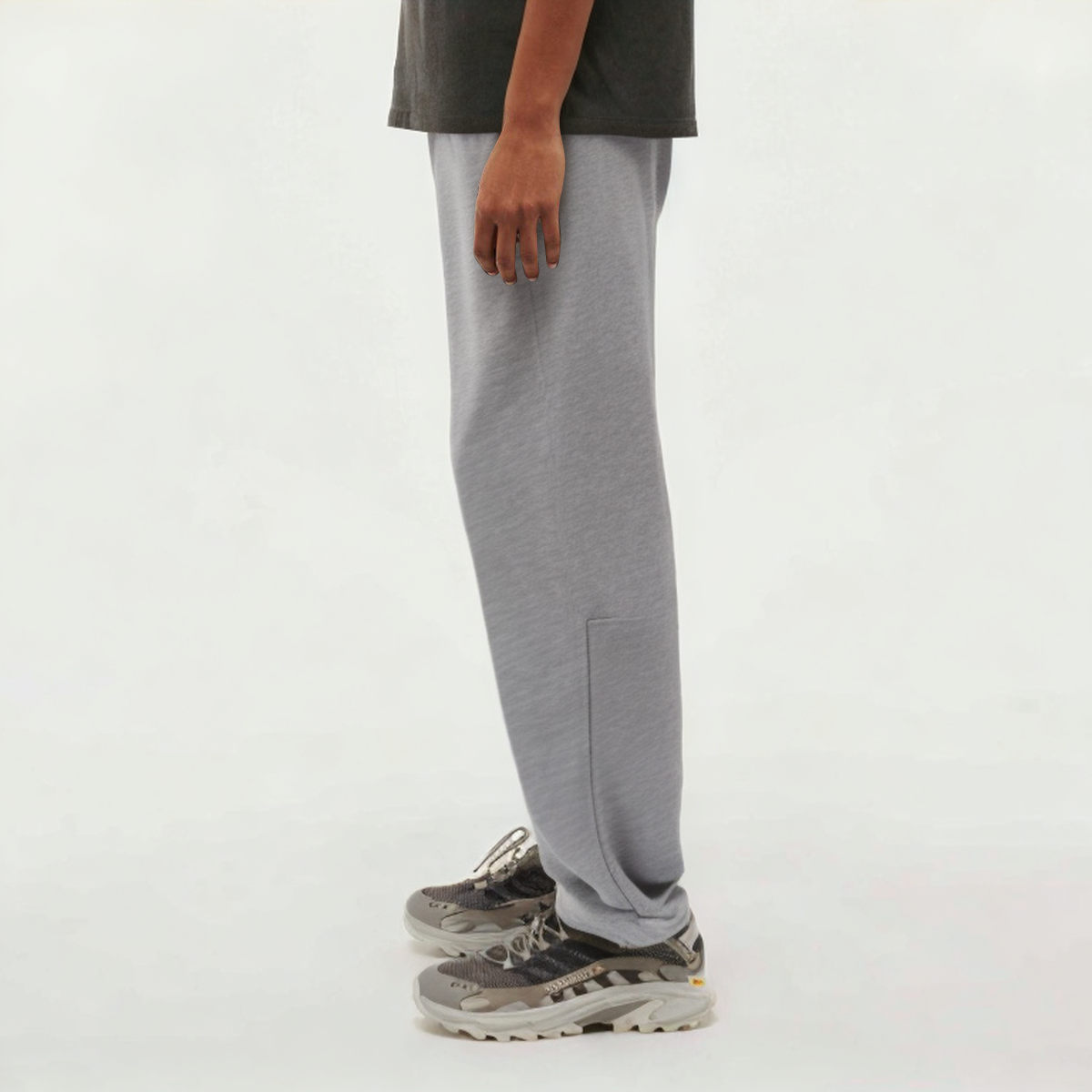 Gray thickened women's sports trousers