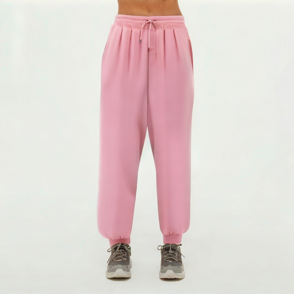 Pink thickened cotton women's sports trousers