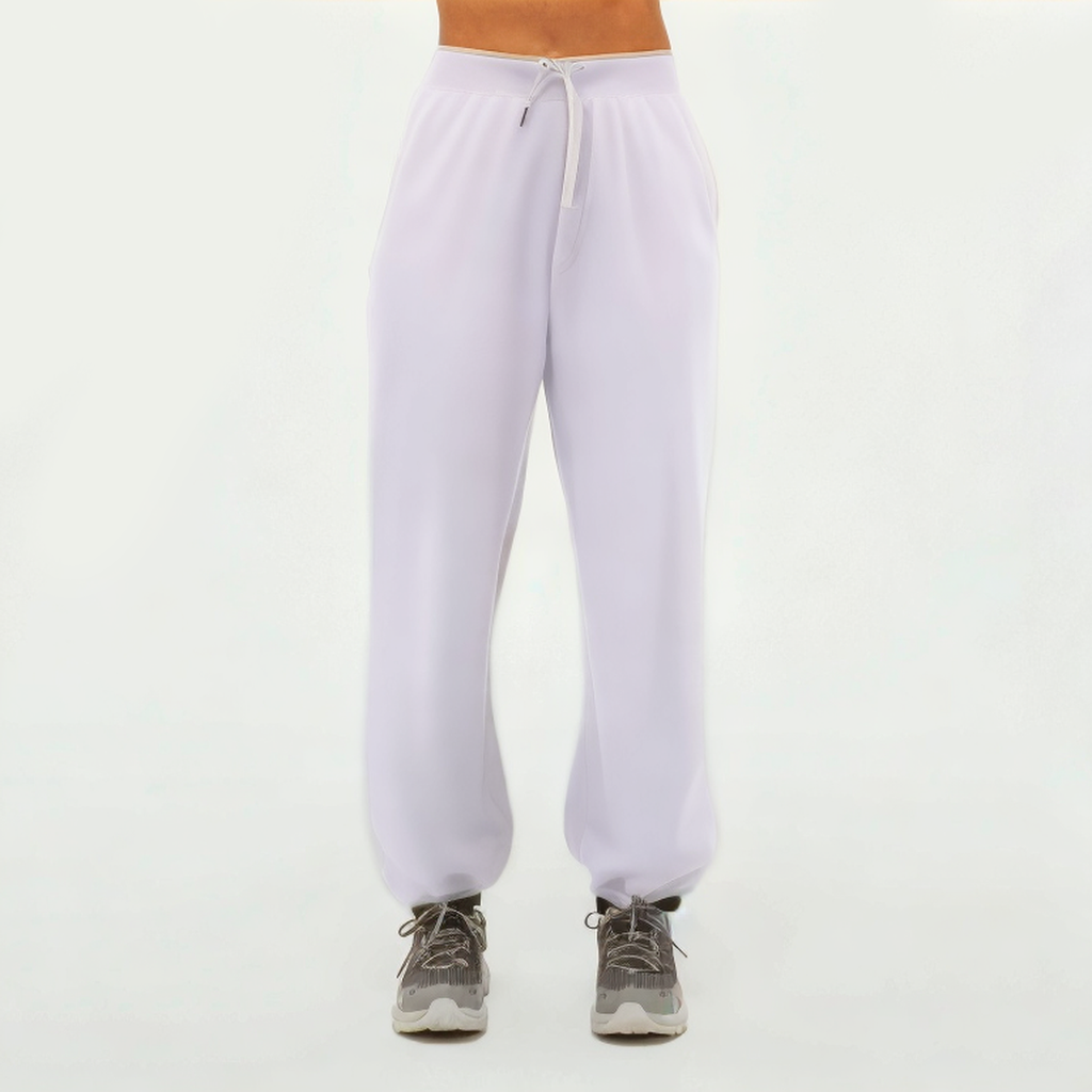 White cotton women's sports trousers