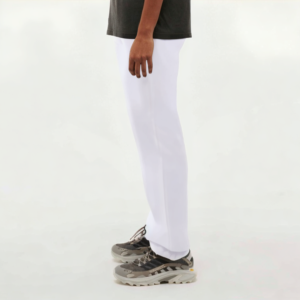 White cotton women's sports trousers