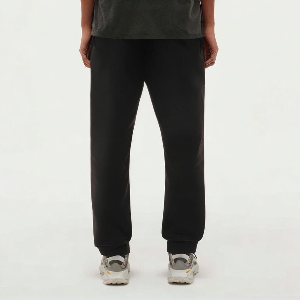 Black fleece cotton women's sports trousers