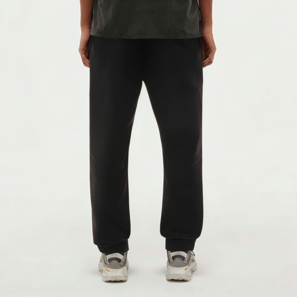 Black fleece cotton women's sports trousers