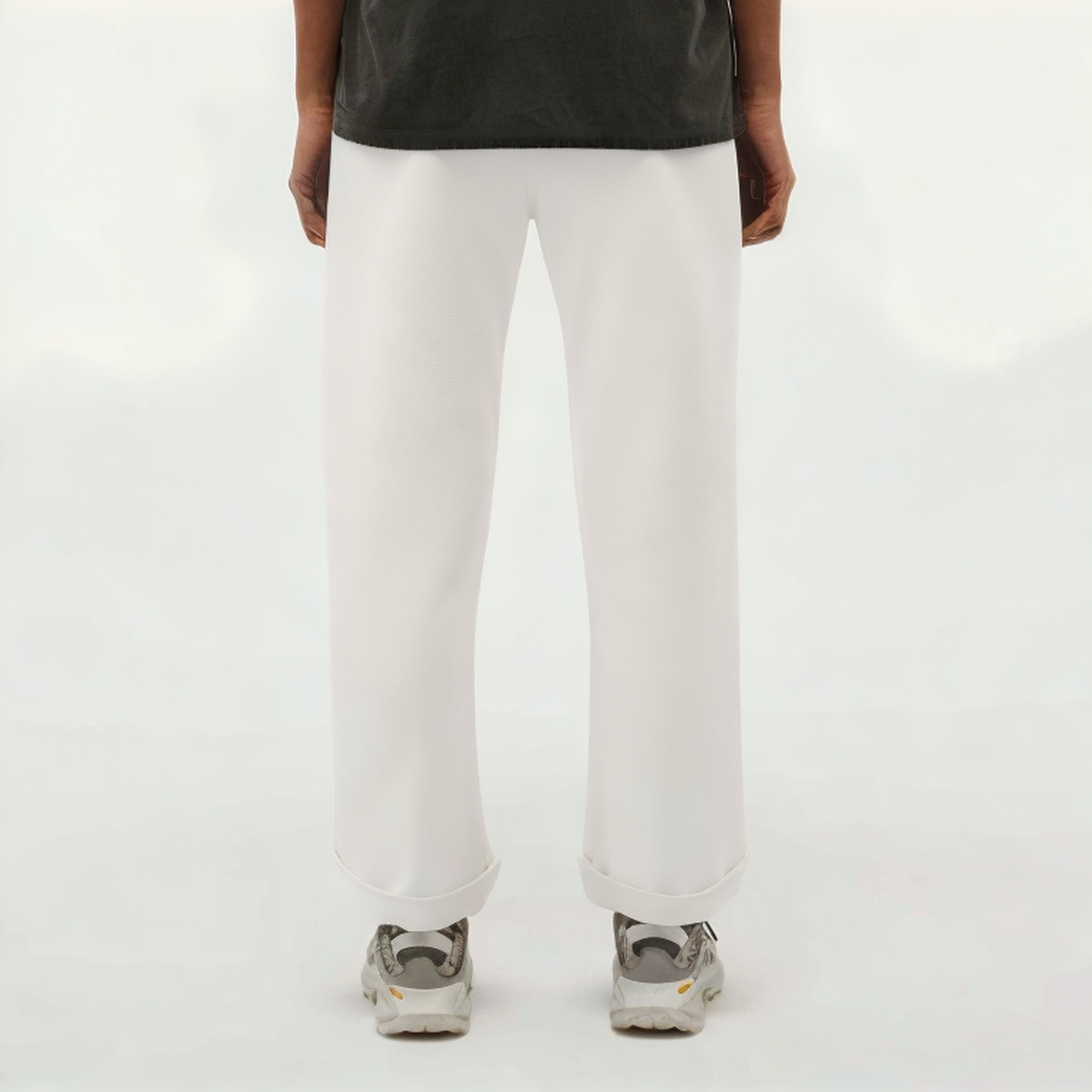 White soft wide-leg women's sports trousers