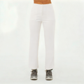 White soft wide-leg women's sports trousers