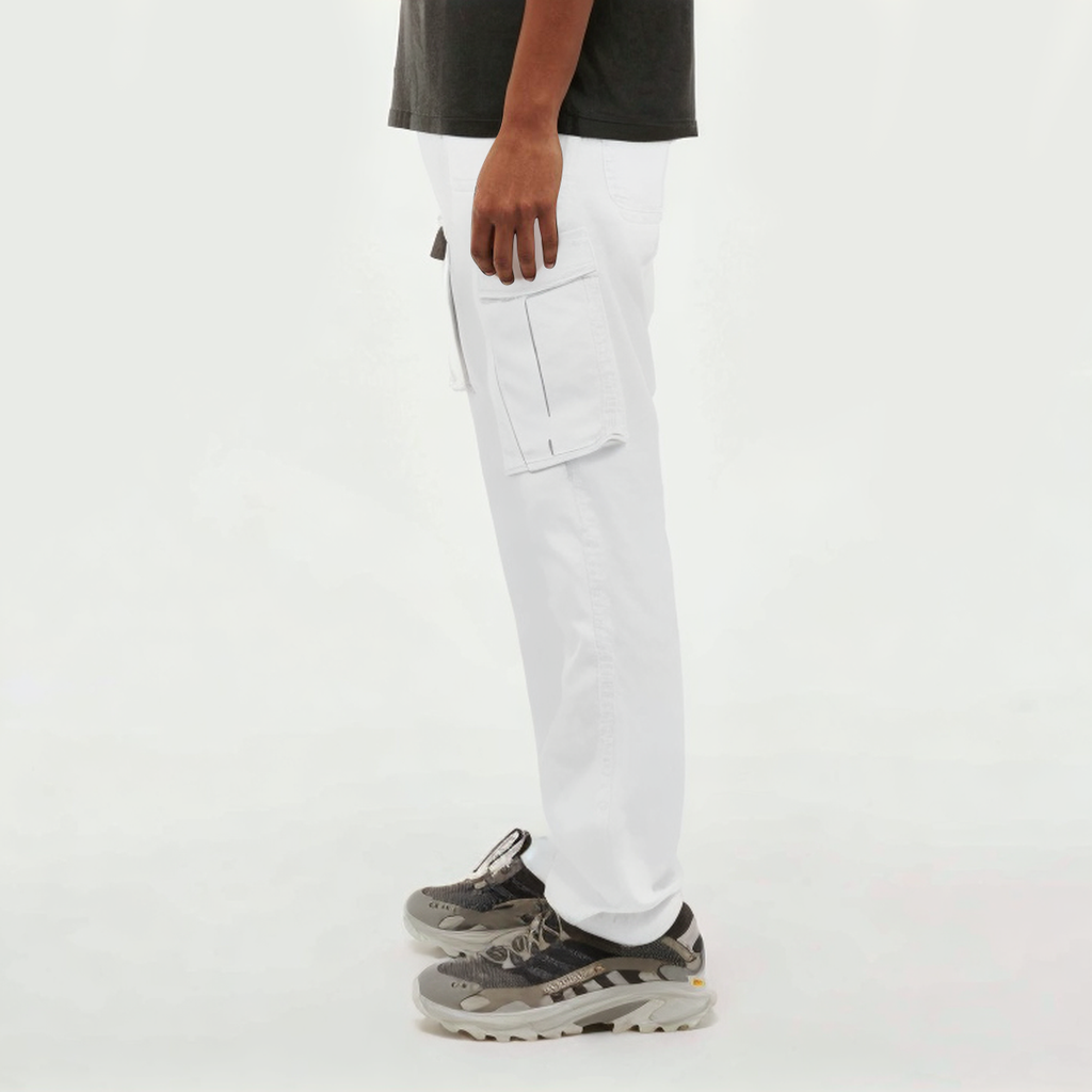 White cargo pocket women's sports trousers