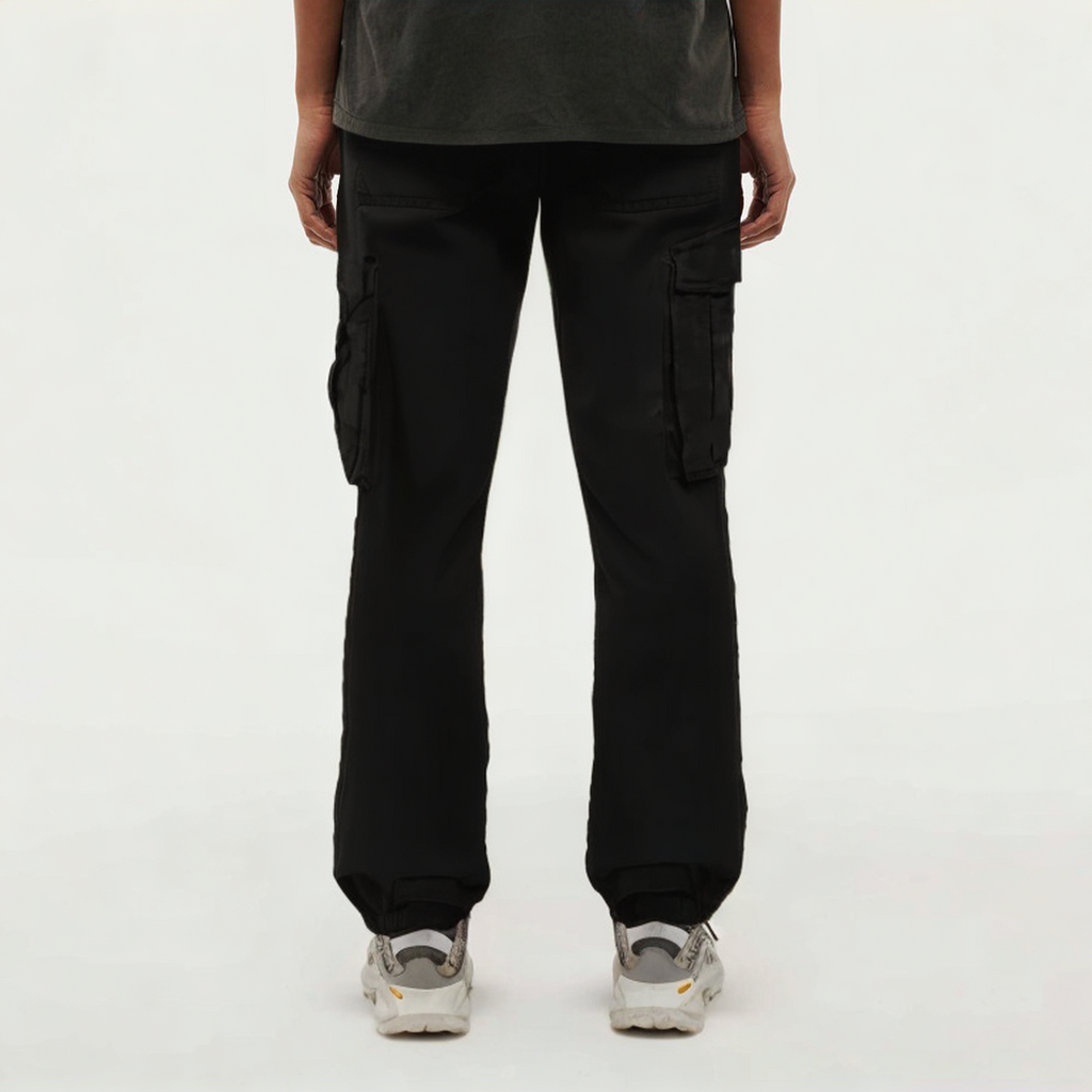 Black loose high waist women's sports trousers