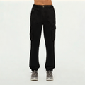 Black loose high waist women's sports trousers