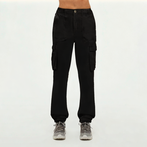 Black loose high waist women's sports trousers
