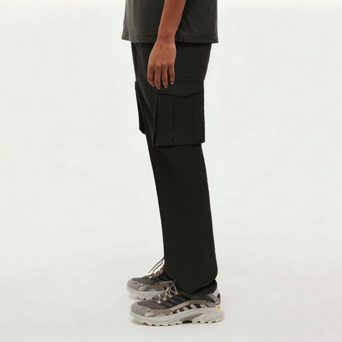 Black loose high waist women's sports trousers