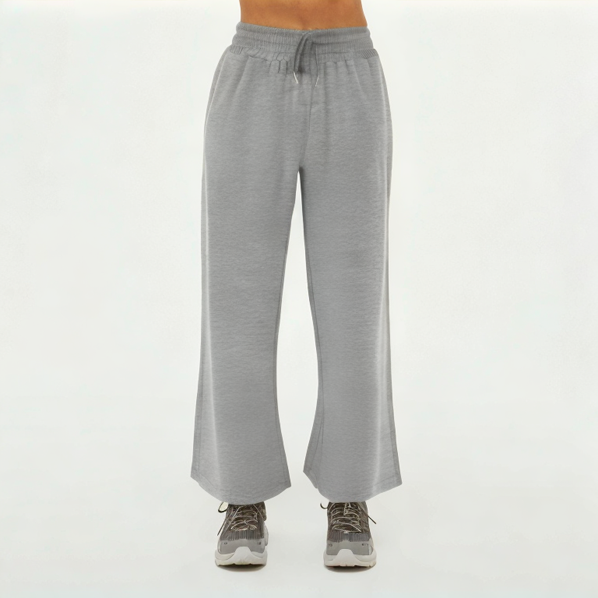 Gray loose wide-leg women's sports trousers