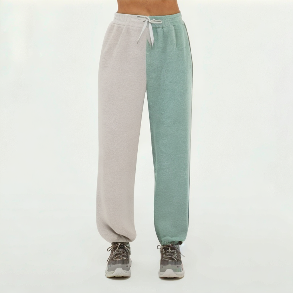 Colorblock high waist women's sports trousers