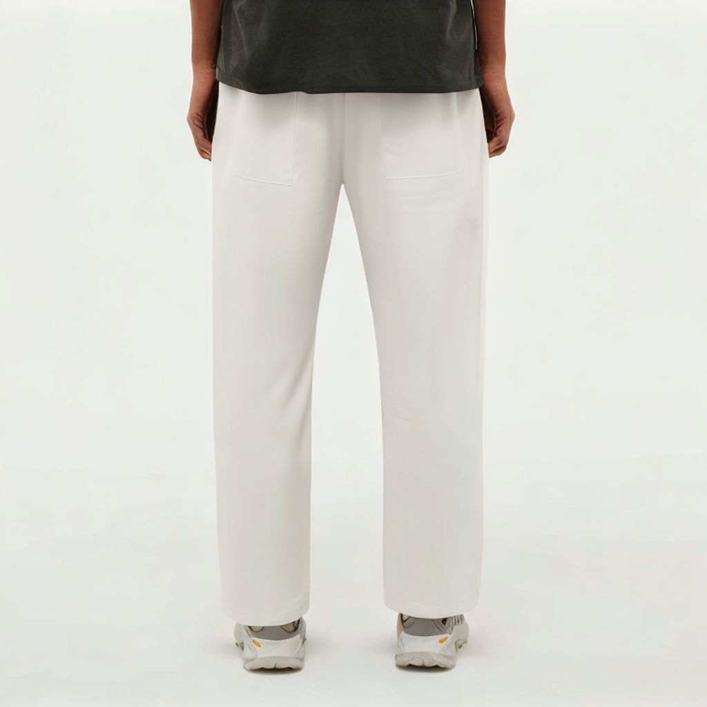 White wide-leg women's sports trousers