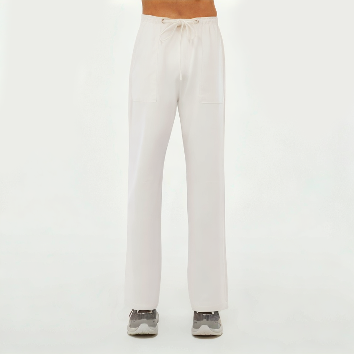 White wide-leg women's sports trousers