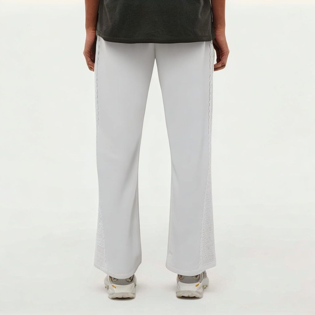 White loose women's sports trousers