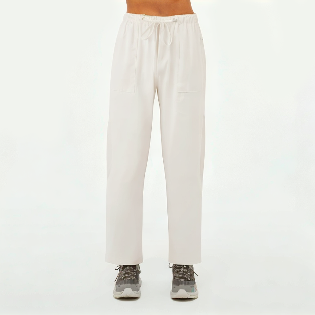 White loose women's sports trousers