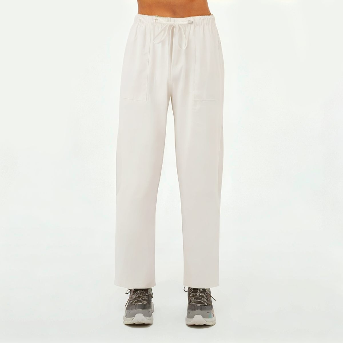White loose women's sports trousers