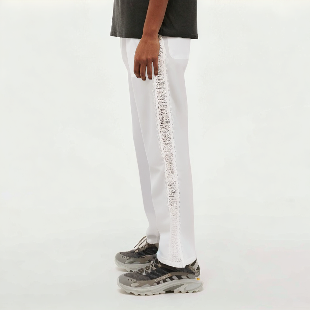 White loose women's sports trousers
