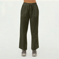 Green loose stretch women's sports trousers